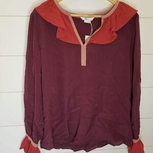 Boden Red and Purple Blouse